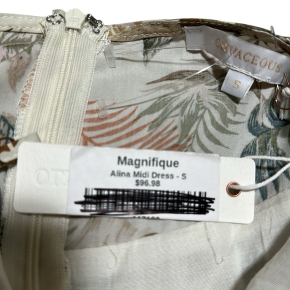Olivaceous NWT Floral Palm Print  Maxi-Mni Dress with Spaghetti Straps Size S - Picture 9 of 12
